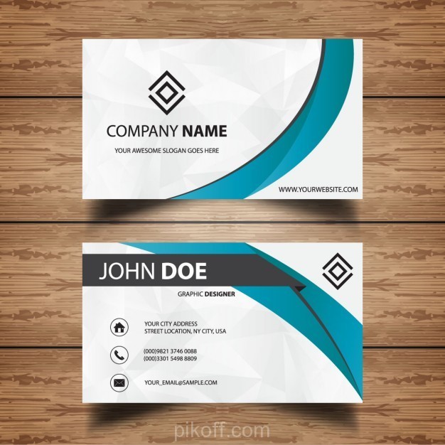 Ai Professional White And Blue Business Card Vector Free Download