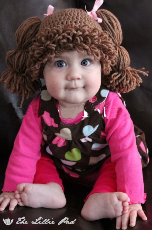 Aliexpress Com Buy Free Shipping Baby Wig Hat Crochet Cabbage Patch Halloween Costume