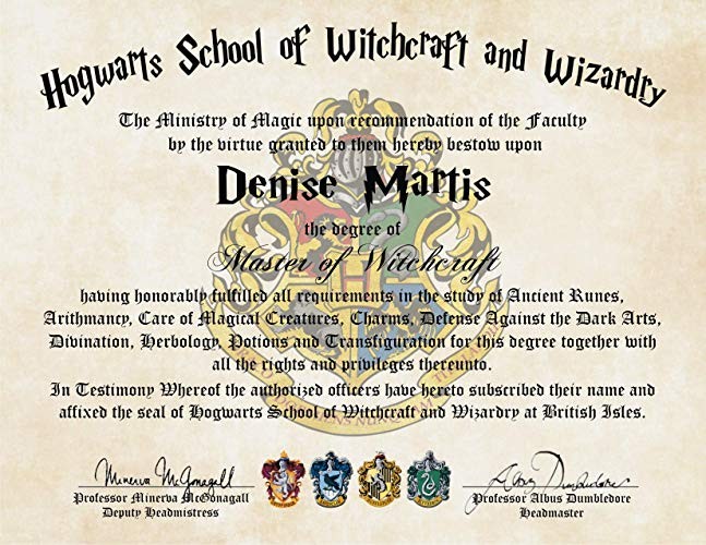 Amazon Com Personalized Harry Potter Diploma Hogwarts School Of
