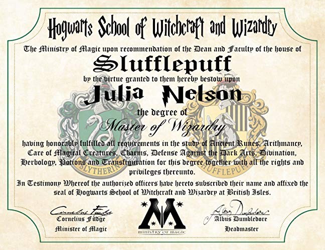 Amazon Com Personalized Harry Potter Diploma