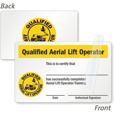 Amazon Com Qualified Aerial Lift Operator Training Certification Card
