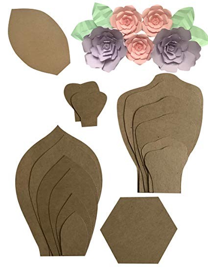 Amazon Com Two Pack Rose Peony Paper Flower Template Kit Free Templates