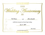Anniversary Certificates Free Printable 50th Wedding Certificate Template
