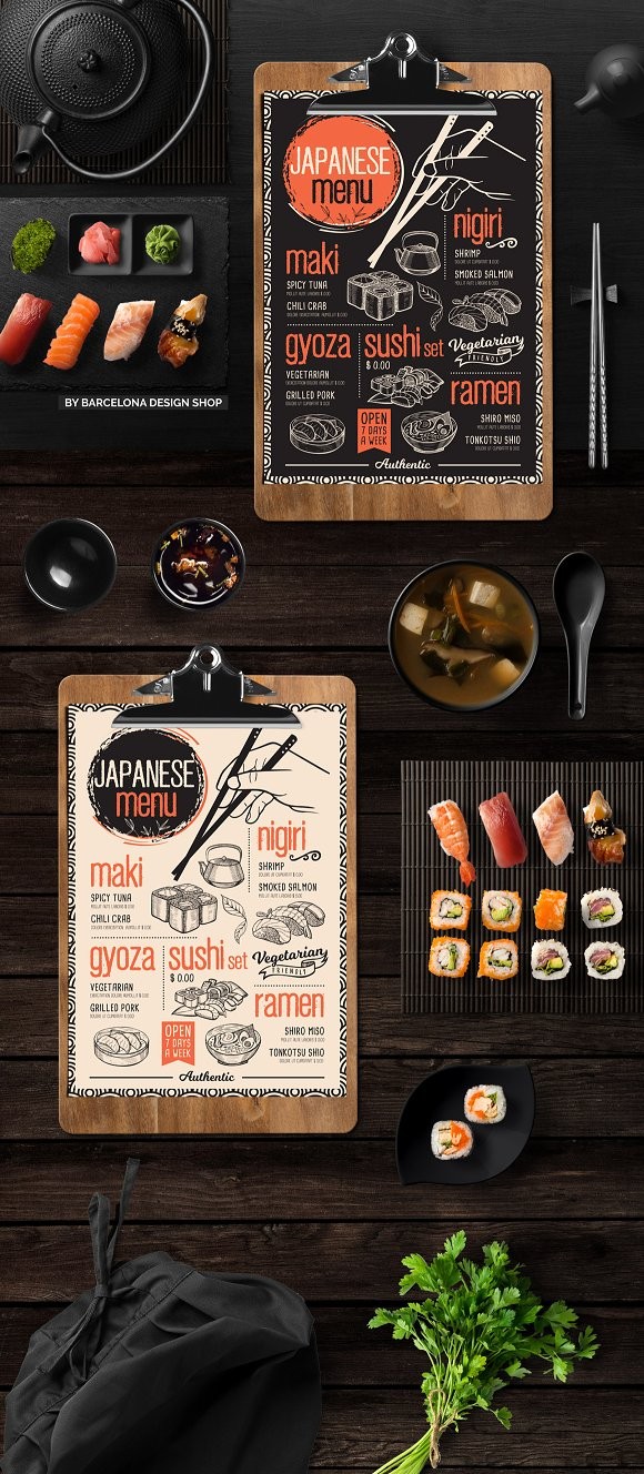 Asian Food Menu Template Brochure Templates Creative Market
