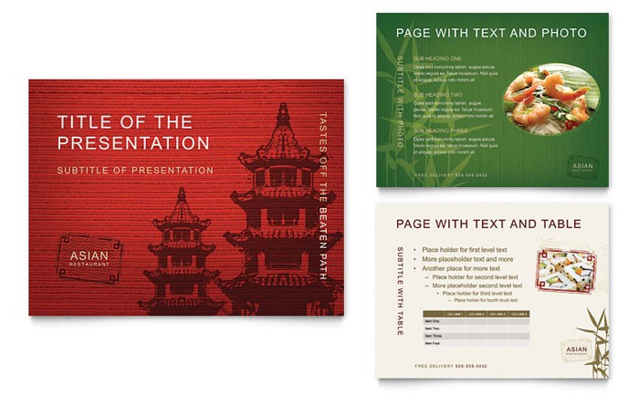 Asian Restaurant PowerPoint Presentation Template Design