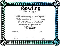 Award Certificate Templates Bowling Ideas