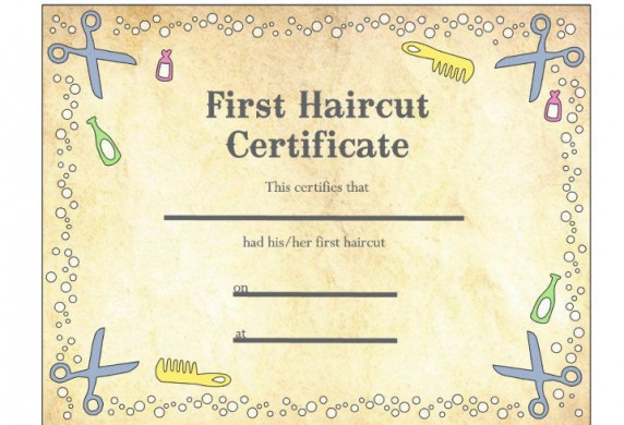 Baby S First Haircut Certificate Keepsake Laminated Free Template