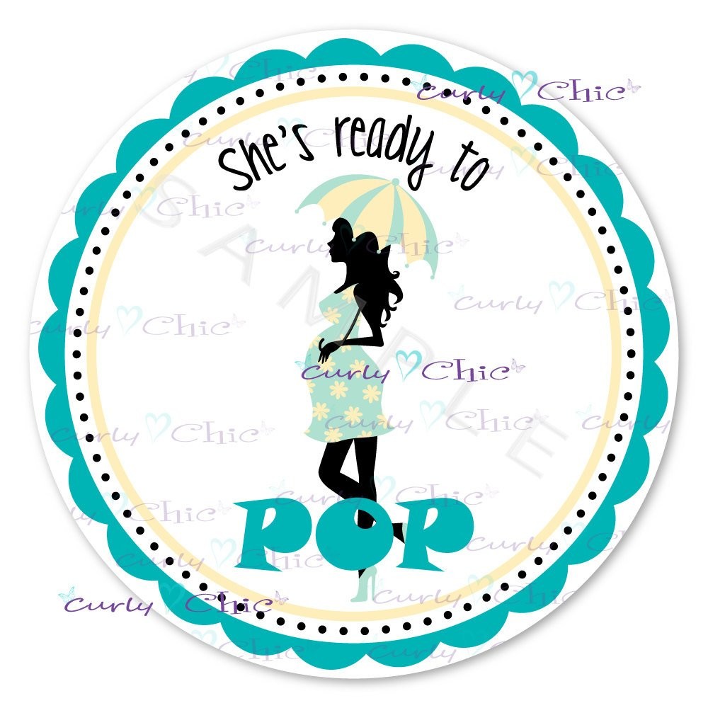Baby Shower Stickers Mom To Be Labels Personalized Future Ready Pop Template