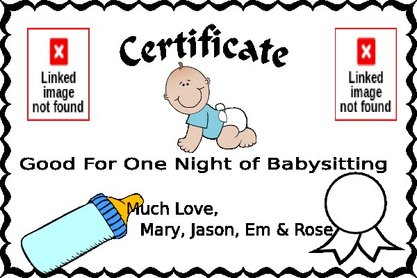 Babysitting Coupon Clip Art At Clker Com Vector Online Free Certificate Template