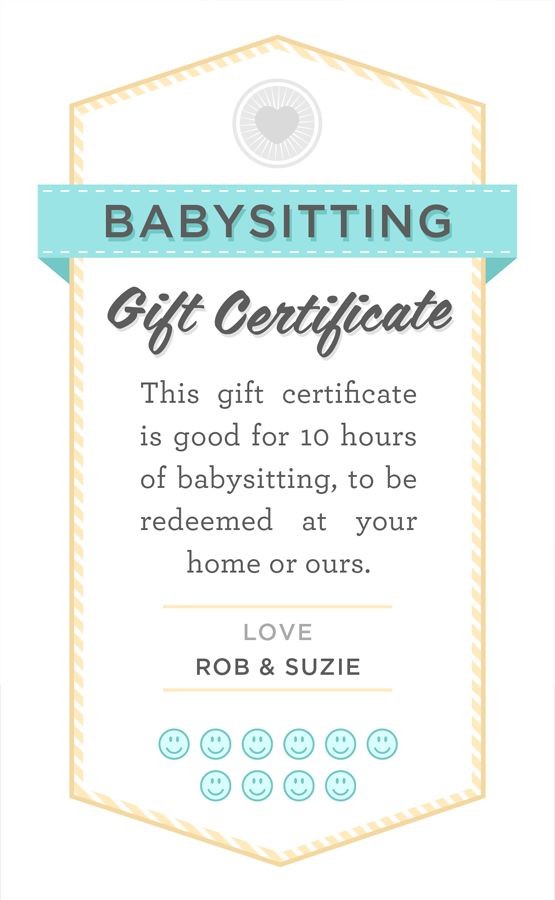 Babysitting Gift Certificate Template Free Ukran Agdiffusion Com