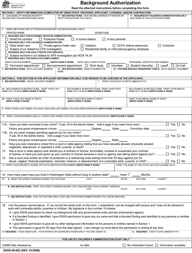 Background Check Authorization Form 5 Printable Samples