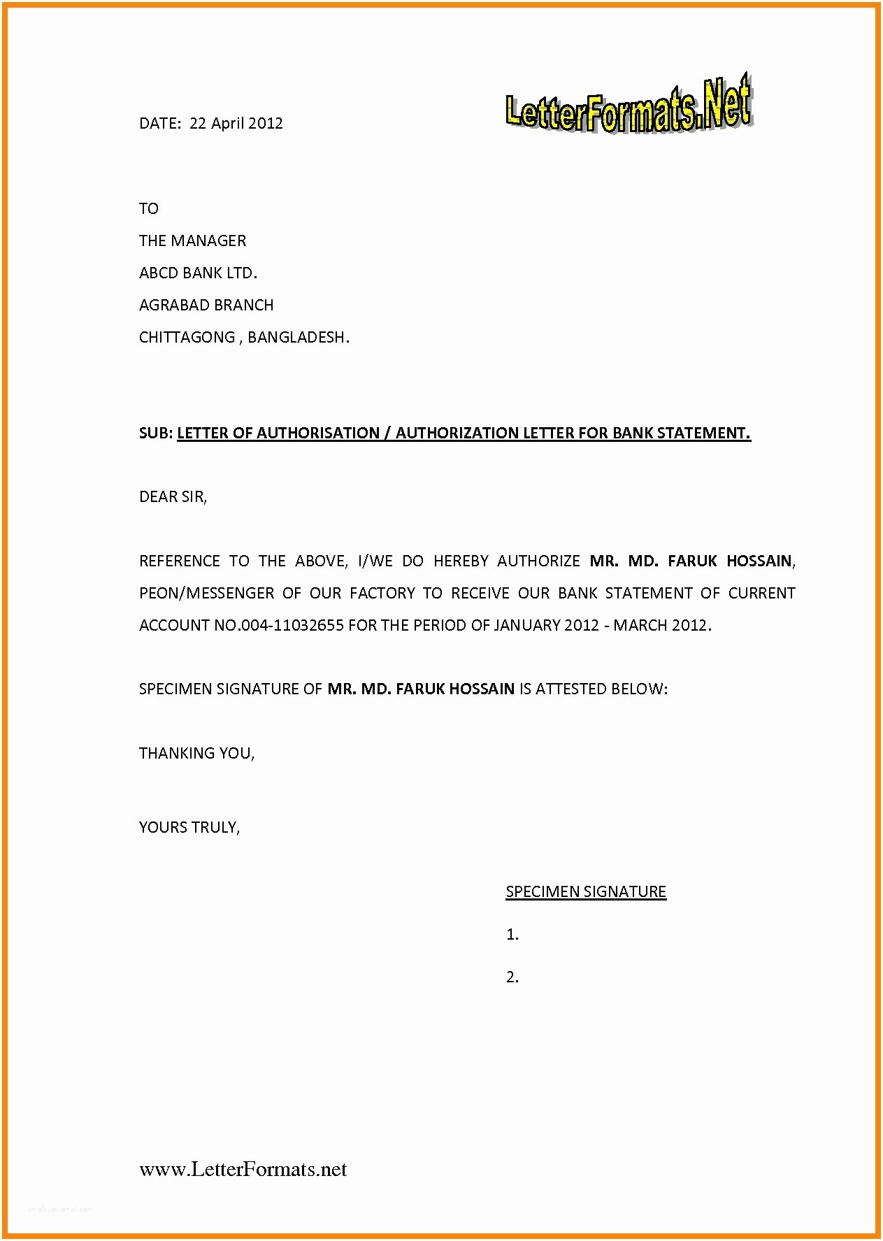 Bank Statement Request Letter Format Doc New For Template