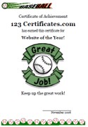 Baseball Certificate Templates Printable Certificates For Kids