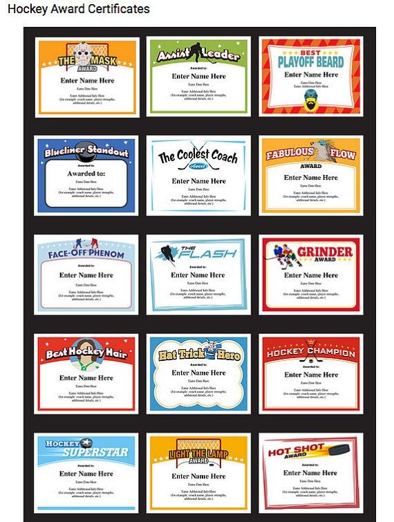 Baseball Certificates Ideas End Of Season Award Categories