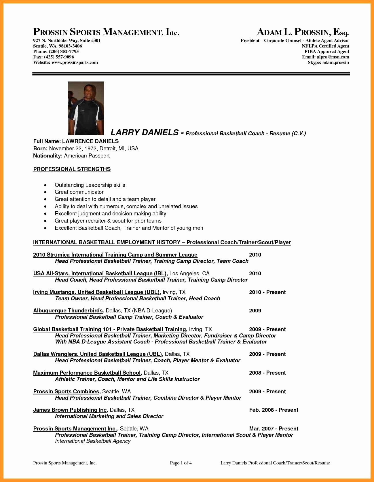 Basketball Award Ideas Awesome Soccer Coach Resume Template Player
