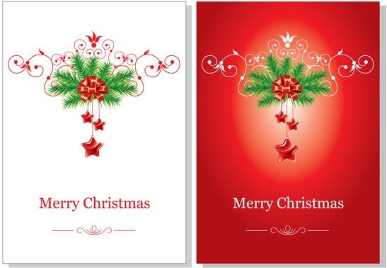 Beautiful Christmas Cards Vector Free In Adobe Illustrator Ai Card