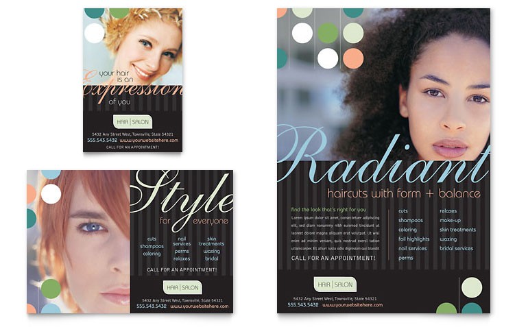 Beauty Hair Salon Flyer Ad Template Word Publisher Brochure Templates Free