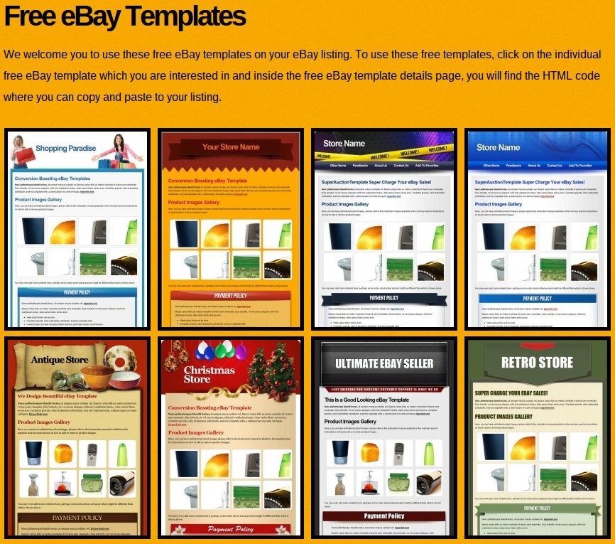 create description template ebay