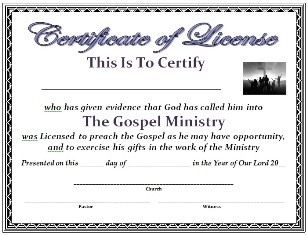 Best Photos Of Blank Church Certificate Templates Minister License Template