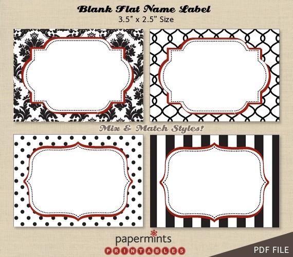 Best Photos Of Dessert Label Printables Printable Blank Name Tags Food Template