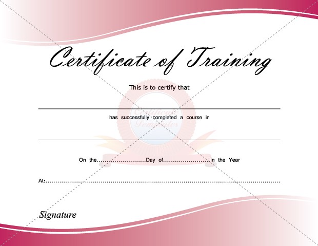 Best Photos Of Free Blank Training Certificate Template