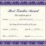 Best Teacher Award Certificates Professional Certificate Templates Of The Year