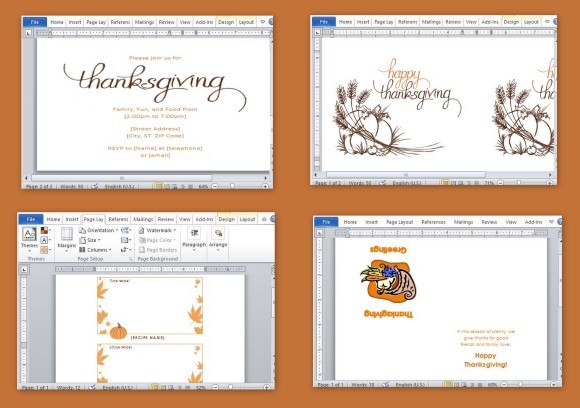 Best Thanksgiving Templates For Microsoft Word Invitation