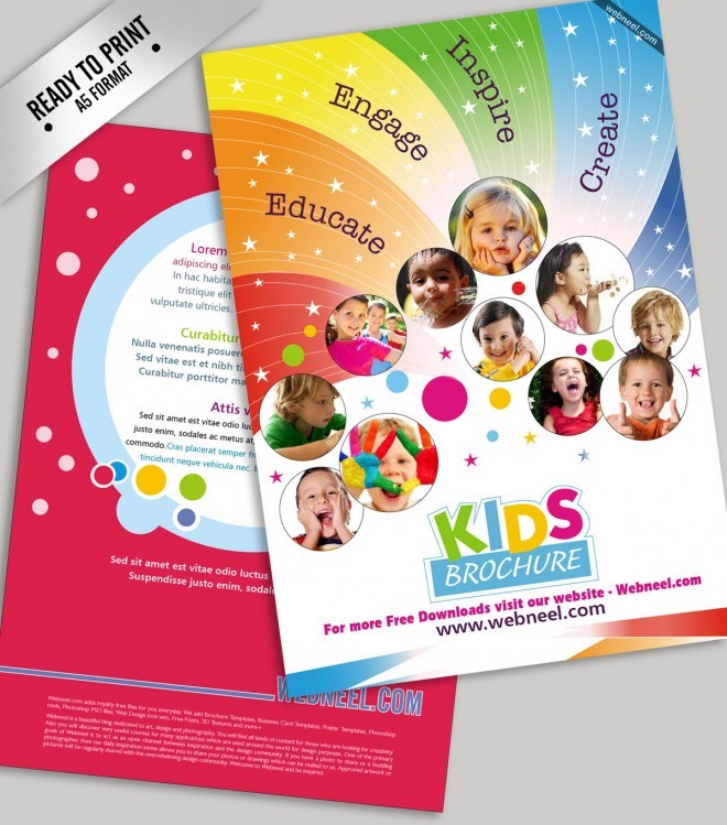 Bi Fold Brochure Child Template Preschool Free Ideas