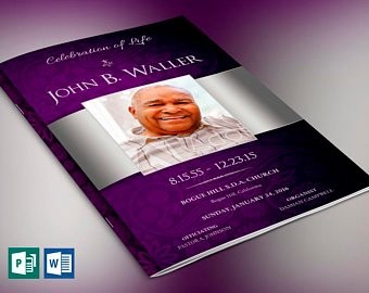 Bi Fold Funeral Program Publisher Word Template 4 Extra Etsy Backgrounds