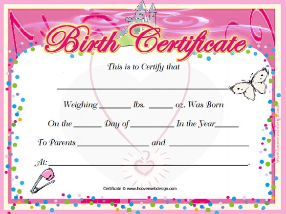 Birth Certificate Template 44 Free Word PDF PSD Format Download For Baby Dolls