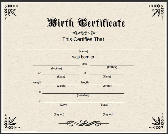 Birth Certificate Template 44 Free Word PDF PSD Format Download