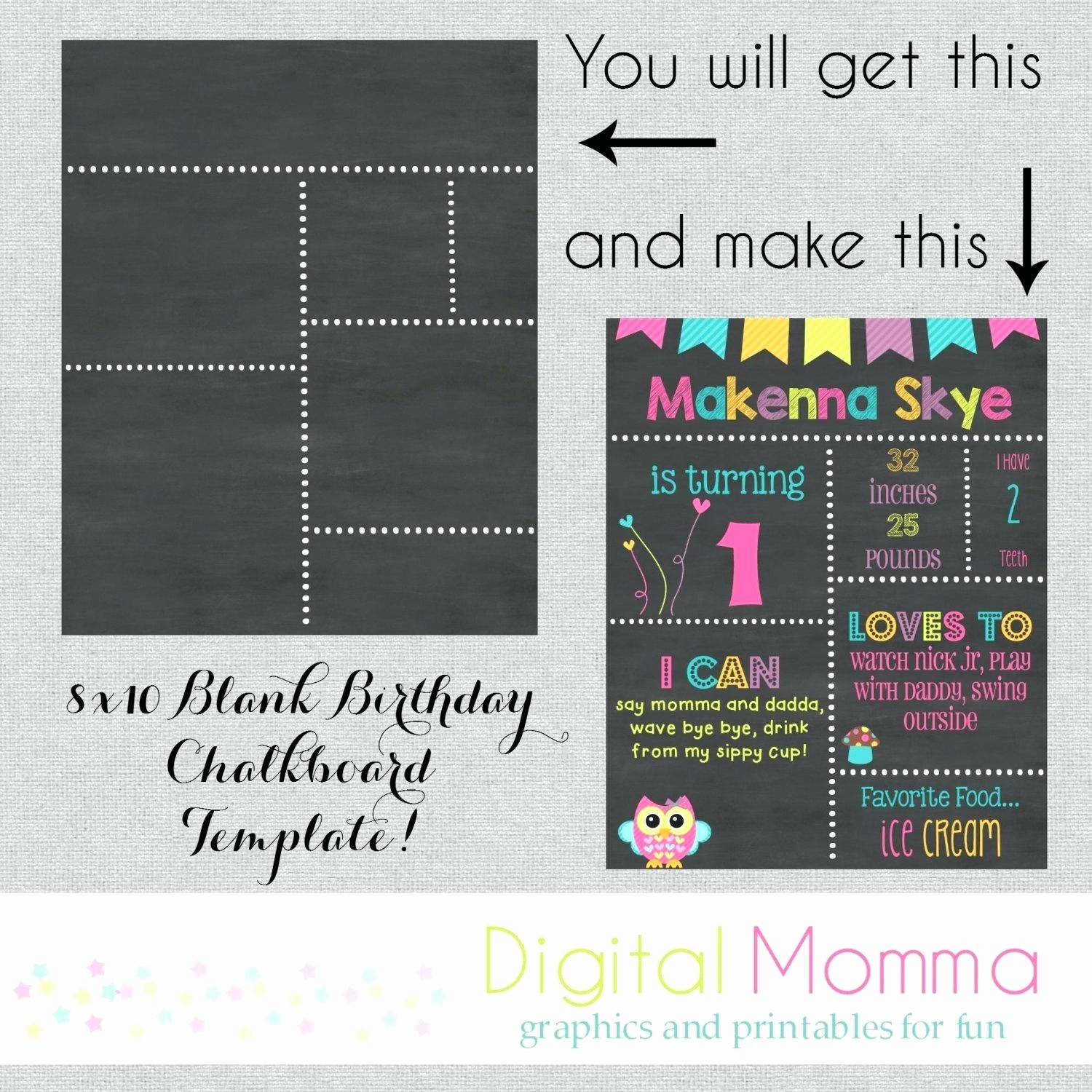 Birthday Chalkboard Template Luxury Poster Printables