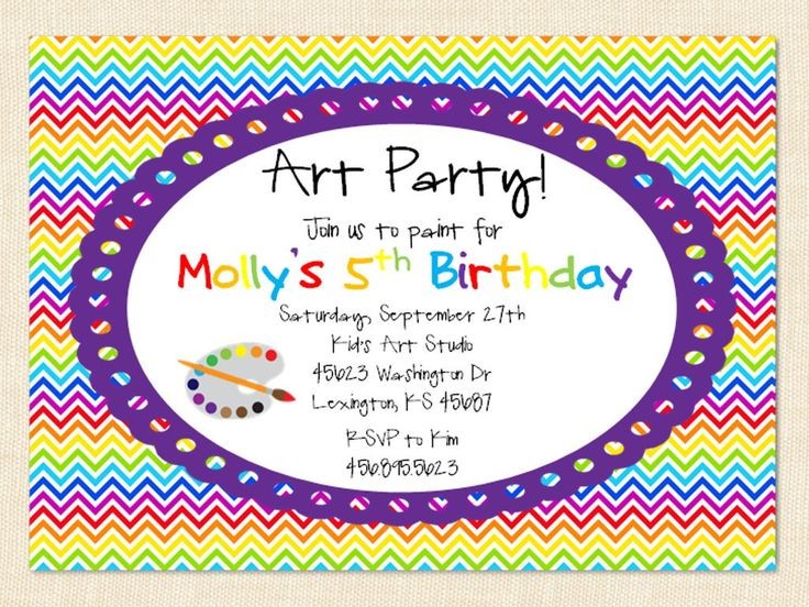 Birthday Invites Amazing Invitation Message Ideas Free Art Party Templates