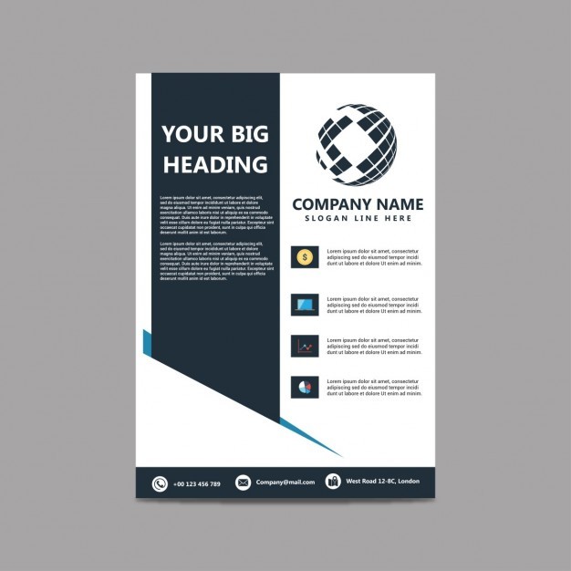 Black And White Brochure For Business Vector Free Download Design
