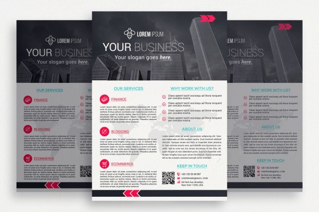 Black And White Business Brochure PSD File Free Download Design
