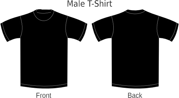 Black Shirt Template Clip Art At Clker Com Vector Online Front And Back ...