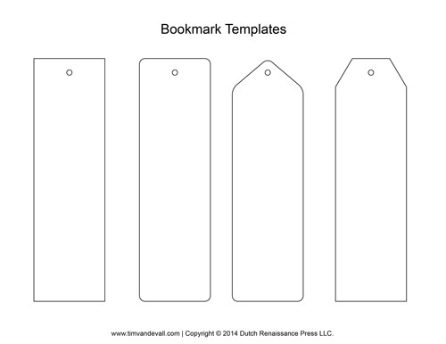 Blank Bookmark Templates Make Your Own Bookmarks Printable Template