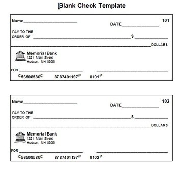 Blank Check Template By Tracy Chabot Teachers Pay Editable