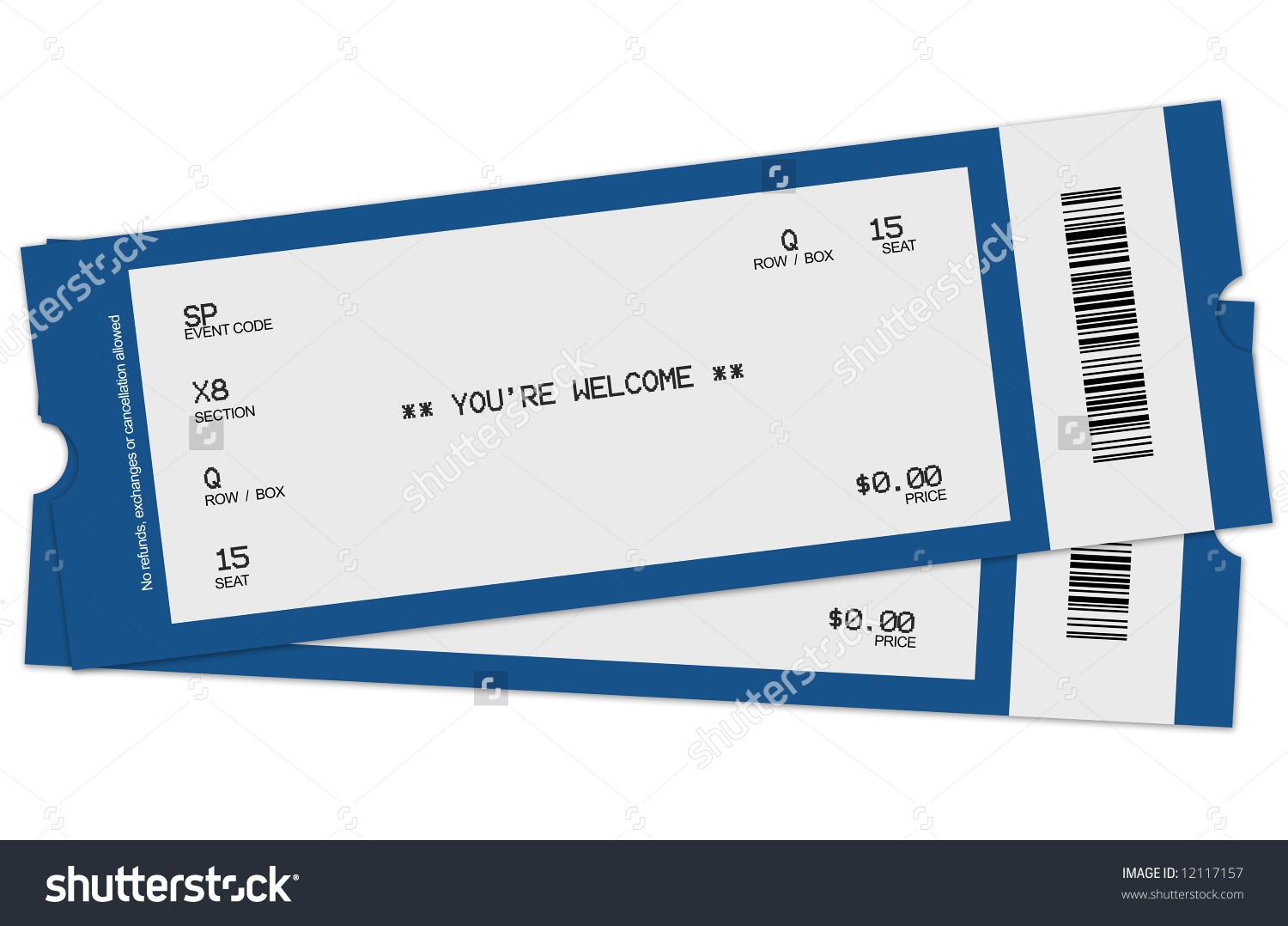 Blank Concert Ticket Clipart Printable Template