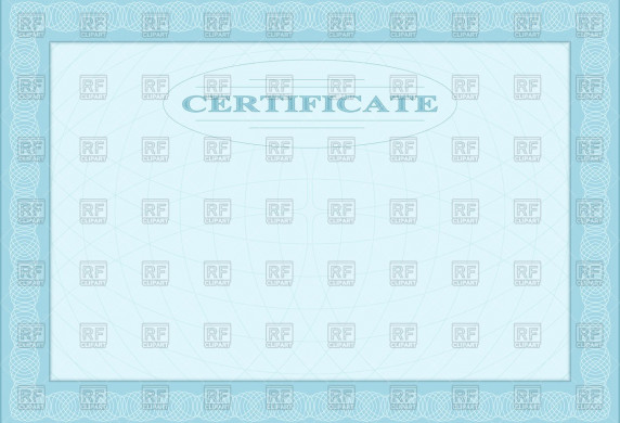 Blank Document Certificate Template With Guilloche Border Vector Eps