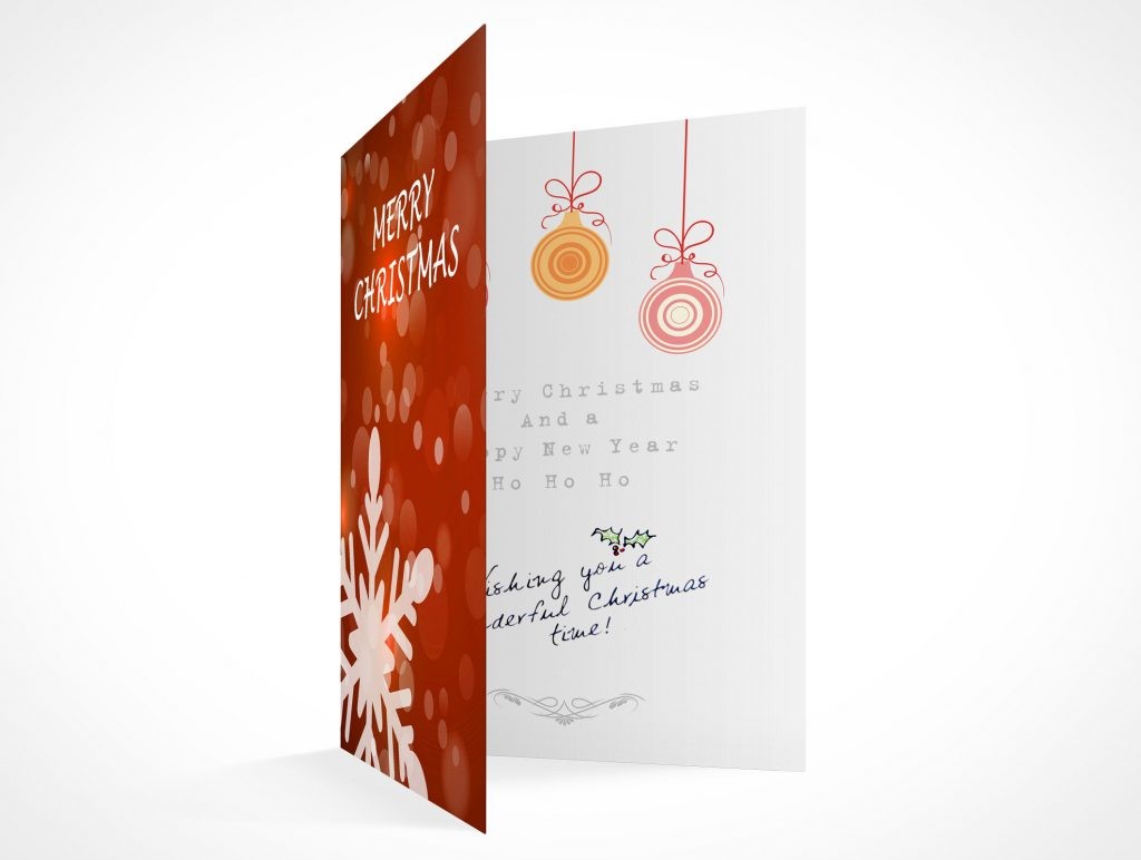 Blank Holiday Christmas Greeting Card Mockups PSD Psd