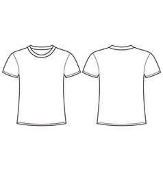 Blank T Shirt Template Front And Back Royalty Free Vector White