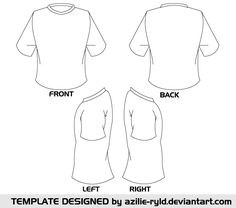 Blank Tshirt Template Front Back Side In High Resolution Art Ideas T Shirt Outline And