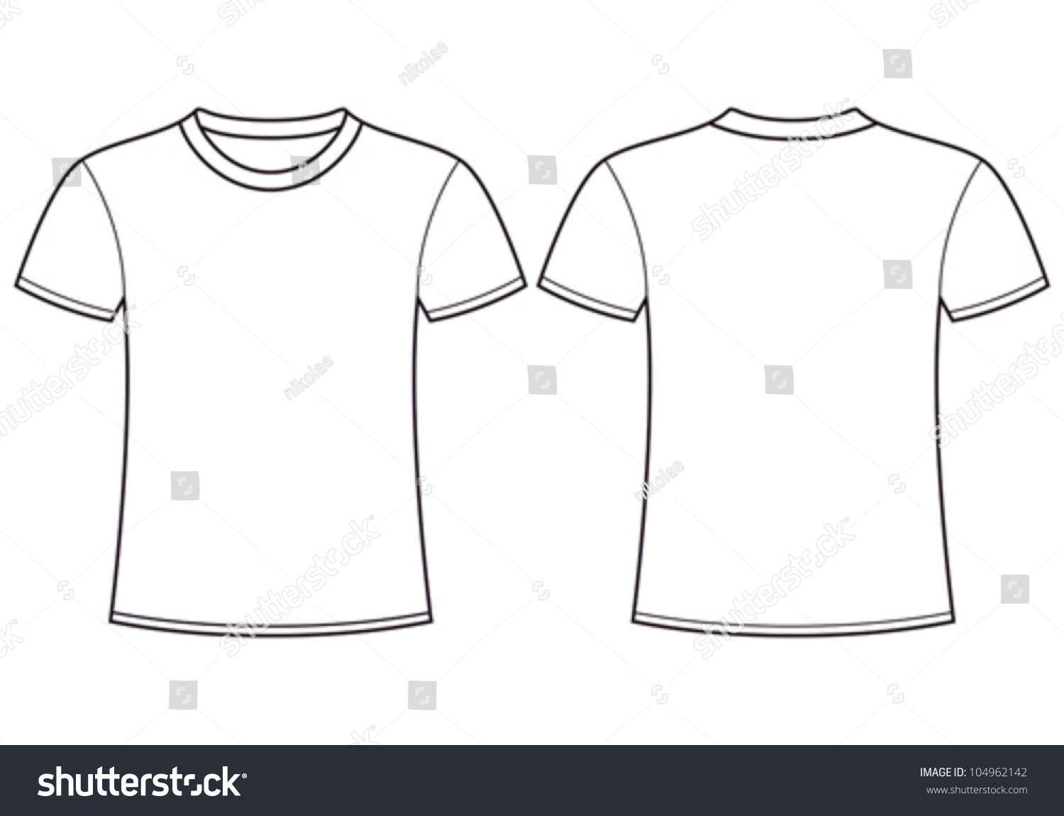 Blank Tshirt Template Front Back Stock Vector Royalty Free T Shirt ...