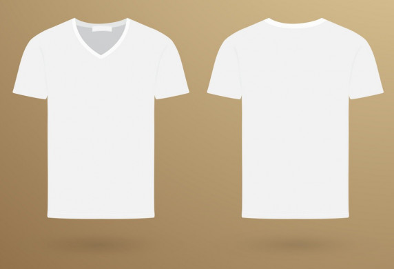 Blank V T Shirt Template Front And Back Royalty Free Vector