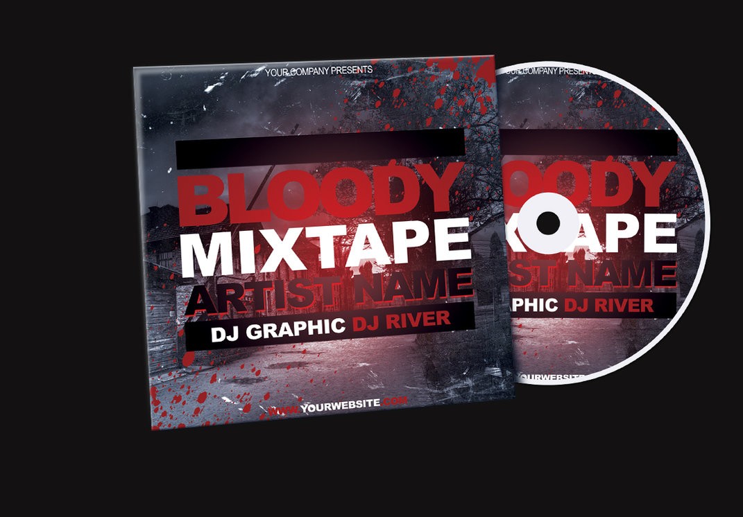 Bloody Mixtape CD Cover FREE PSD Template By KlarensM On DeviantArt Cd