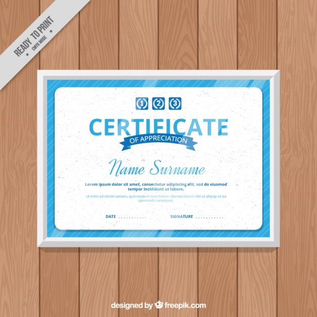 Blue Certificate Template Vector Free Download