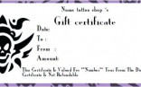 Body Art Tattoo Artist Gift Certificate Blank Free Christmas Template