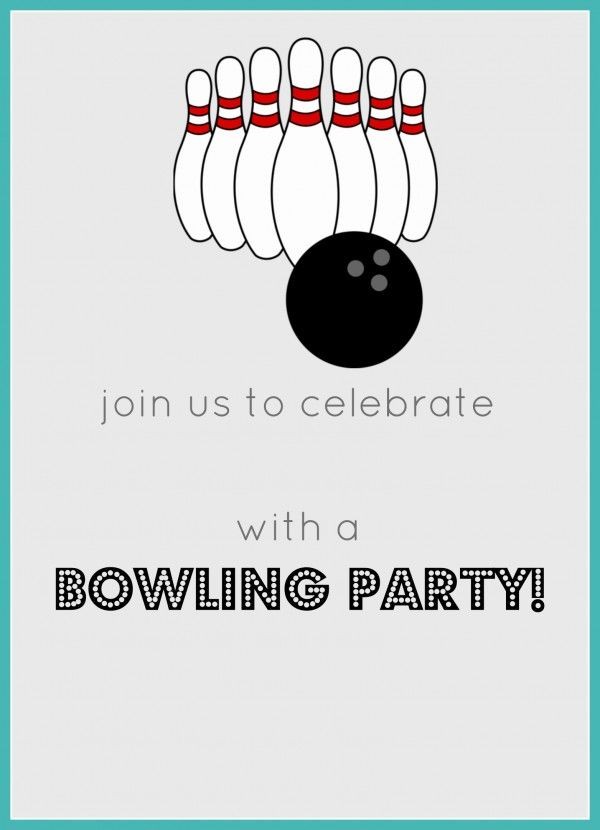Bowling Party Invitation Ukran Agdiffusion Com Pin Stencil Free