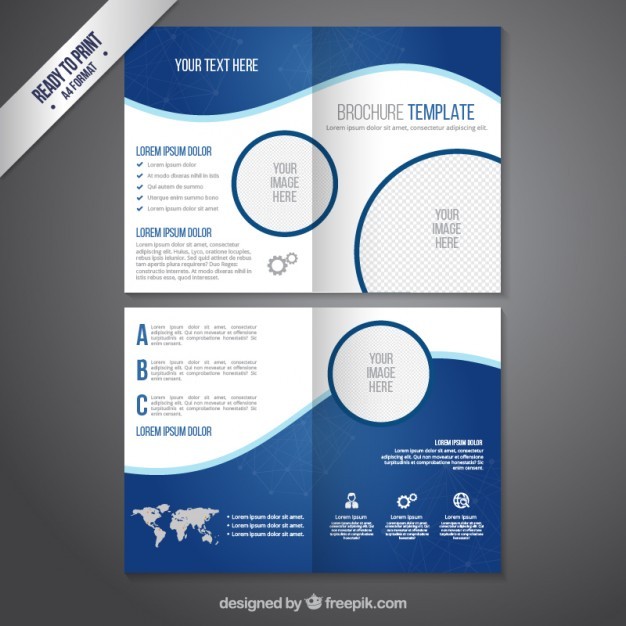 Brochure Template In Blue Tones Vector Free Download A4 Size Templates Psd